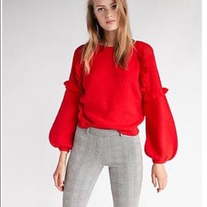 ❤️ never worn Express Red Sweater w Sleeve Detail